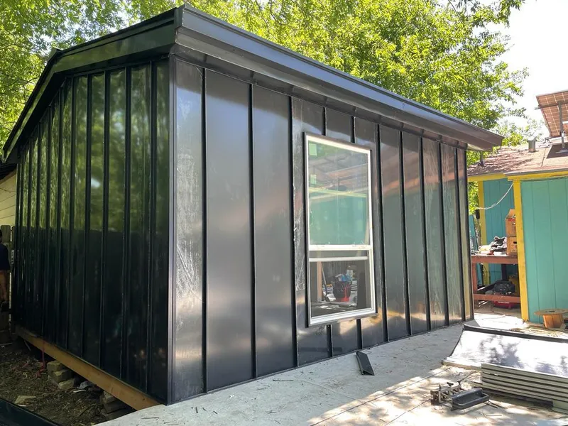 Black standing seam metal wall panels for Roof Inspection in Vine Grove