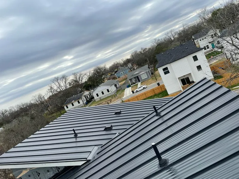 Standing seam metal roof panels with vents for Skylight Repair in Vine Grove